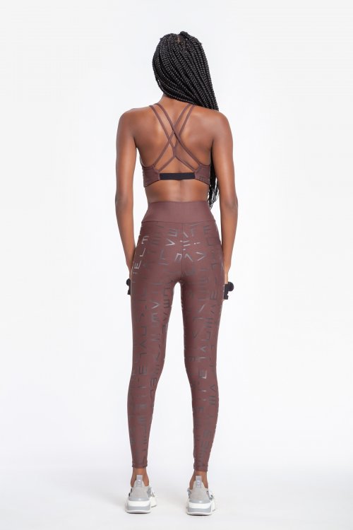 Top Halter e Calça Legging LIVE! Icon Lux Mocca Top Halter e Calça Legging LIVE! Icon Lux Mocca