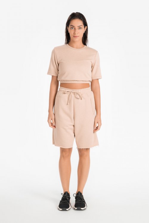 Blusa Cropped e Bermuda Cool Comfy Toffee Blusa Cropped e Bermuda Cool Comfy Toffee