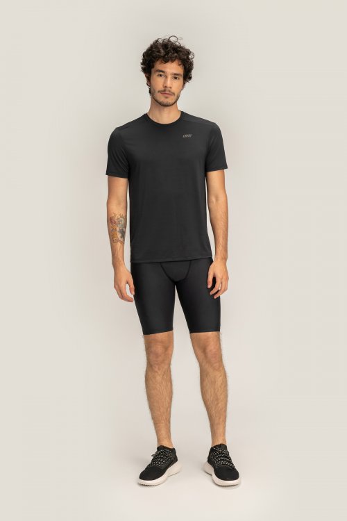 Camiseta Fit Harmony e Bermuda Pro Training Essential Noir Black Camiseta Fit Harmony e Bermuda Pro Training Essential Noir Black