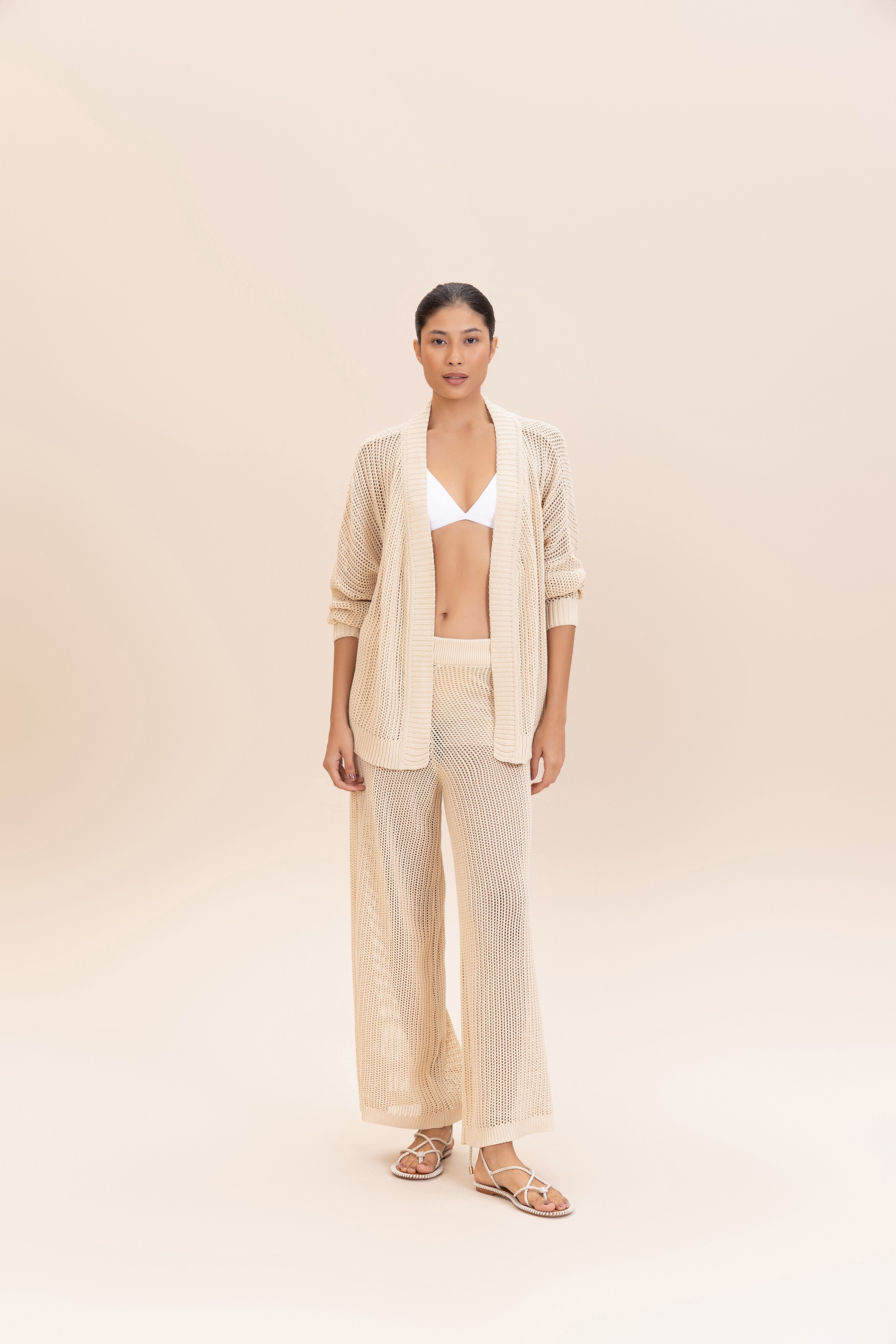 Conjunto Calça Shorts Tricô