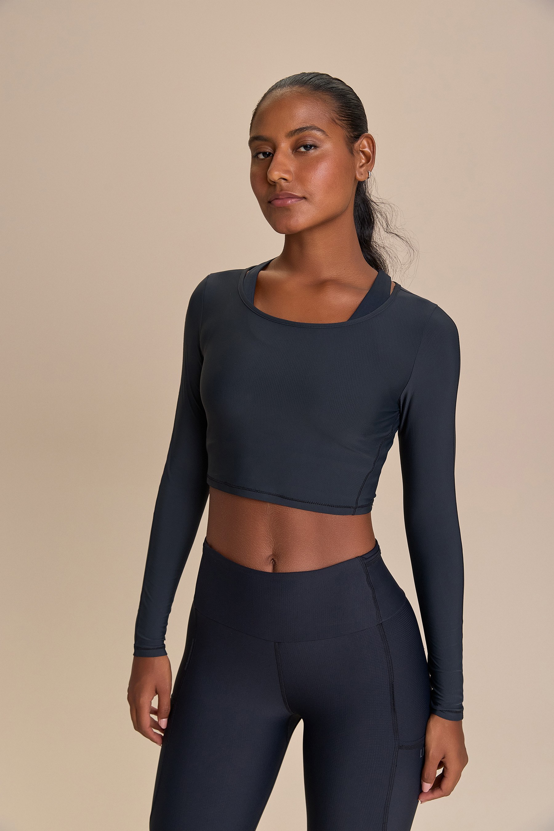 Live! — Blusa Cropped Ml Harmony Red Lume
