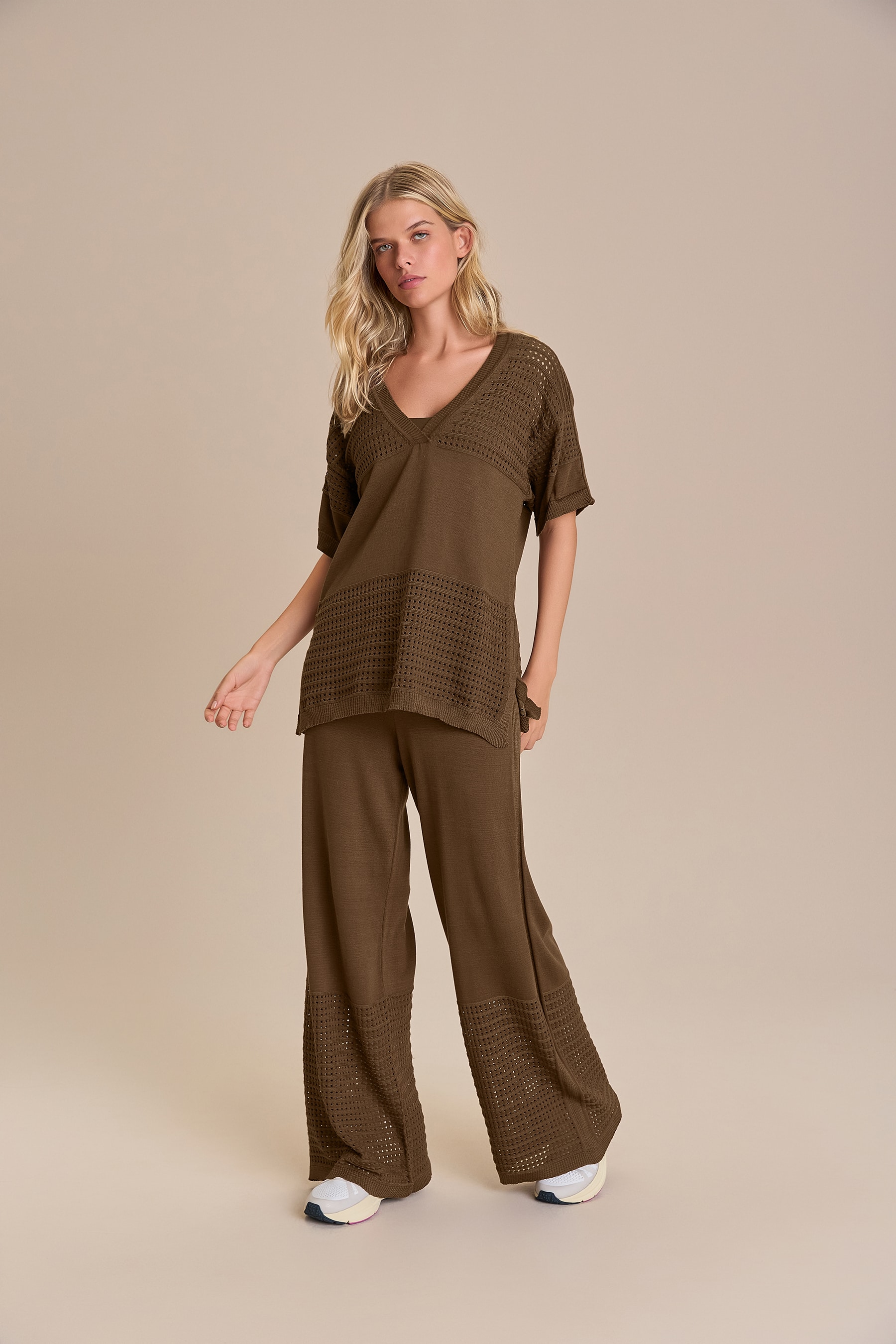 Live! — Calça Reta Tricô Sporty