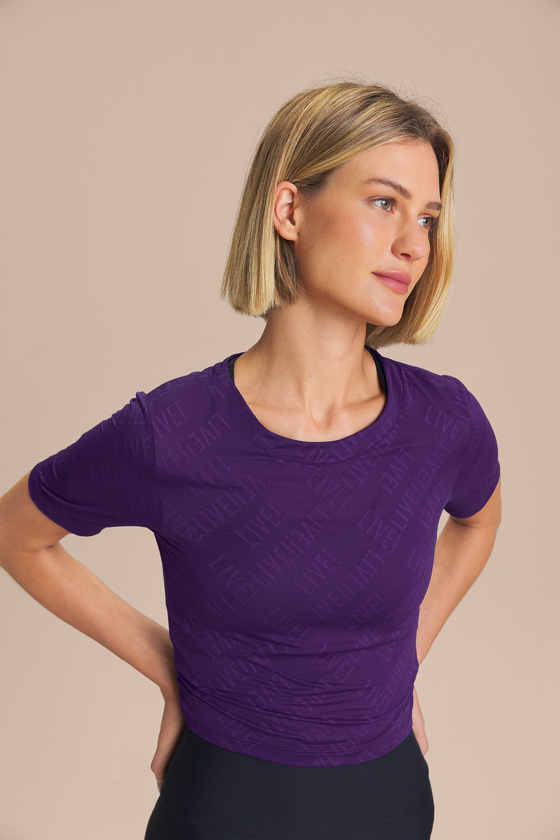 Live! — Camiseta Cropped Jacquard Tela LIVE!