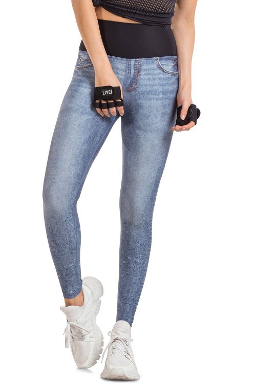 Calça Legging Jeans Reversible Stone Blur