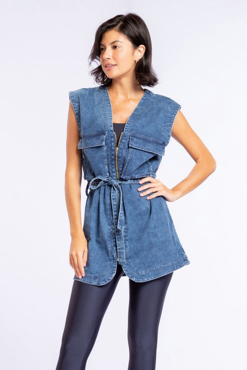 Maxi Colete Stone Denim Maxi Colete Stone Denim