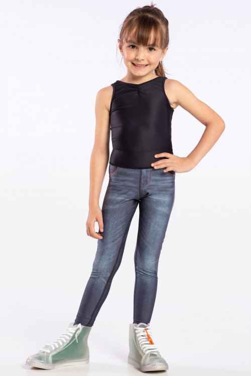 Calça Legging Reversible Denim Deep Garden Kids