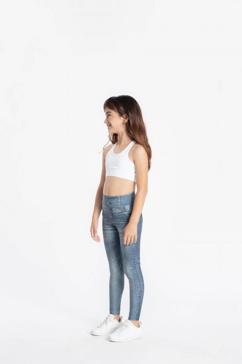 Calça Legging Blue Beat Denim Kids Calça Legging Blue Beat Denim Kids