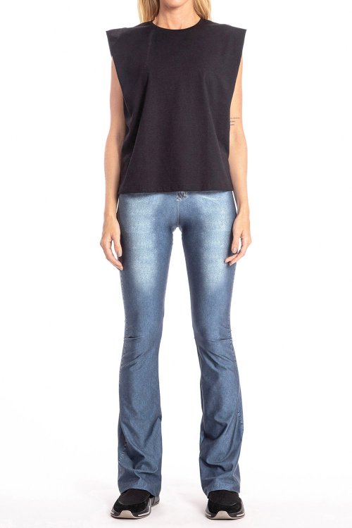 Calça Flare Mix Denim Calça Flare Mix Denim